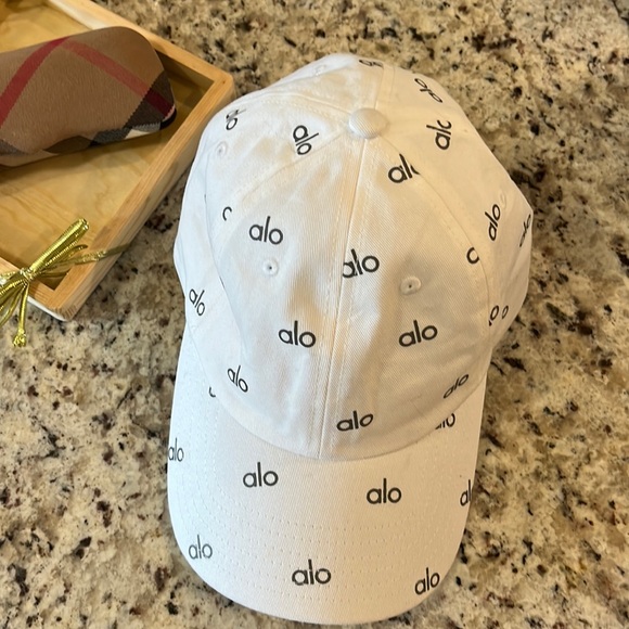 ALO Yoga Accessories - ALO cap dad cap white hat gray logo hard to find Hard To Find